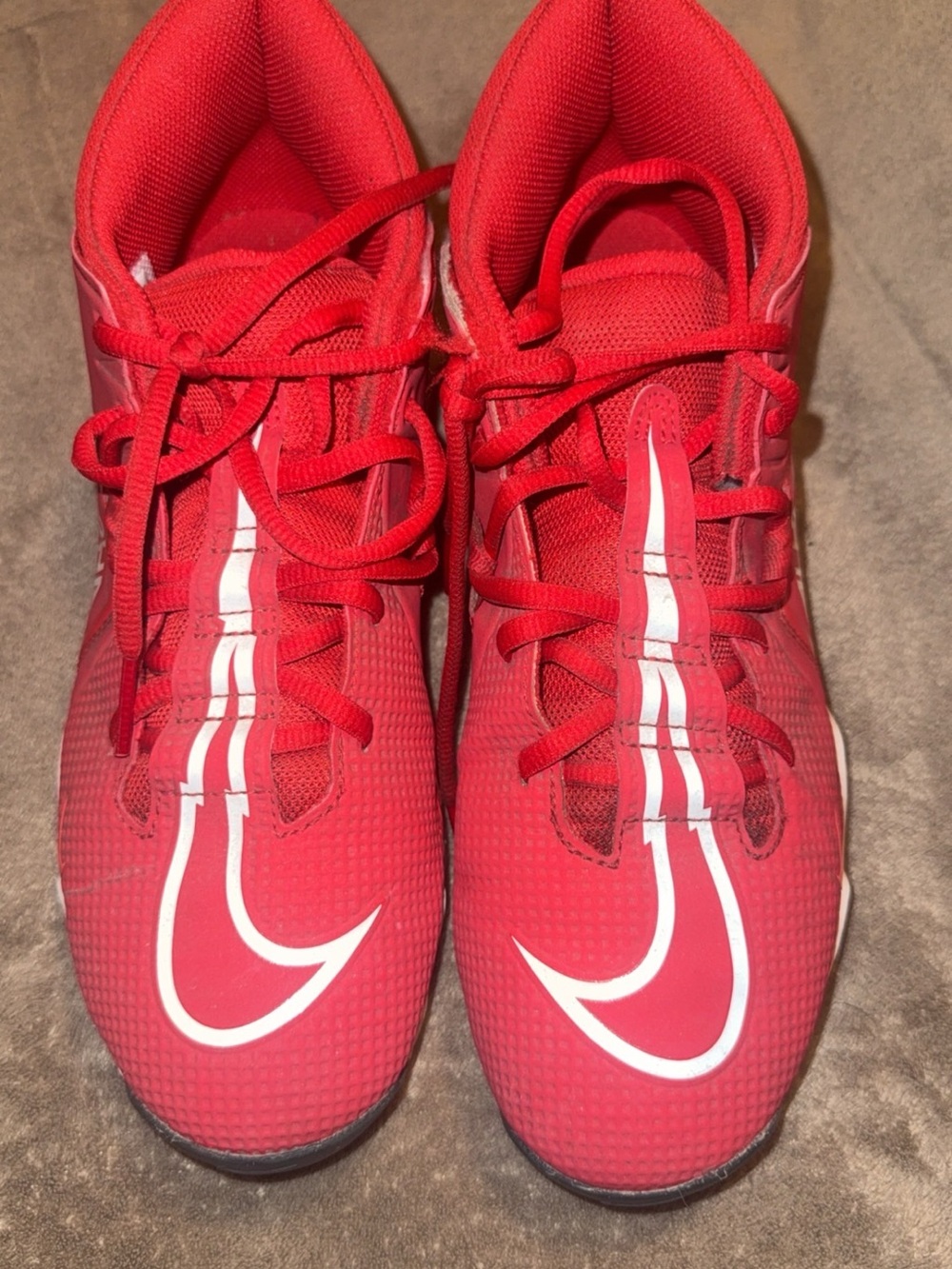 Nike Kids Red Sneakers with White Swoosh